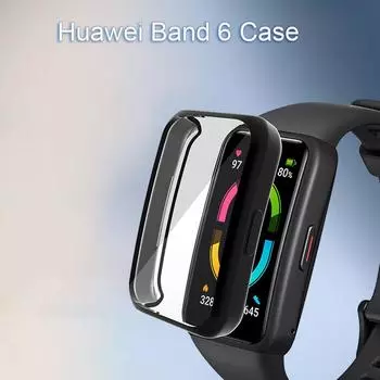 Чехол для часов Huawei Band 6, мягкий защитный чехол из ТПУ с гальваническим покрытием для HUAWEI Honor Band 6 6pro, защитные чехлы на весь экран For Huawei Band6pro чистый
