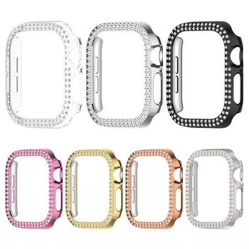 Чехол для часов из поликарбоната Double Diamond с защитой экрана от пыли и рамкой, устойчивой к царапинам, для Apple Watch Series 10 42MM 46MM 42mm