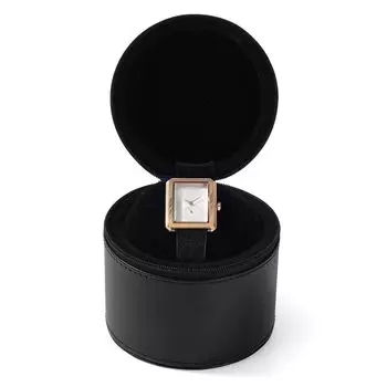 Чехол для часов Oirlv, цельный, из искусственной кожи, мини, портативная, роскошная сумка для хранения часов, подходит для путешествий, деловых поездок, подарков и т. д.. Подарочный футляр B01701 (черный)