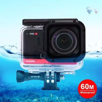 Чехол для дайвинга PULUZ 60m Underwater Depth Водонепроницаемый корпус для камеры Insta360 ONE R 1.0 inch Edition(прозрачный) прозрачный