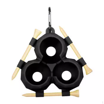 Чехол для держателя мячей для гольфа и ти, подарок для него, портативный аксессуар с 3 ти, легкое крепление Black