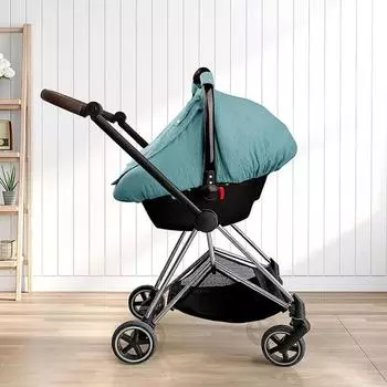 Чехол для детского автокресла Yousheng Muslin с дышащим сетчатым окном, ветрозащитный навес для детского автокресла, солнцезащитный козырек для коляски для новорожденных мальчиков и девочек темно-желтого