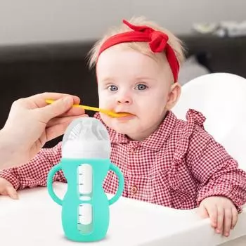 Чехол для детской бутылочки Philips 4/8 унций, стеклянные силиконовые ручки с удобным захватом, устойчивые к падениям 120ML фиолетовый