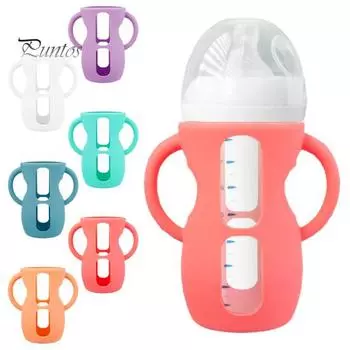 Чехол для детской бутылочки Philips 4/8 унций, стеклянные силиконовые ручки, удобные для захвата, защищающие от падения, уменьшающие воздействие пластика, чехол для детской бутылочки 120ML фиолетовый