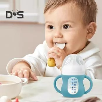 Чехол для детской бутылочки Philips 4/8 унций, стеклянные силиконовые ручки, удобные для захвата, защищающие от падения, уменьшающие воздействие пластика, чехол для детской бутылочки 120ML белый