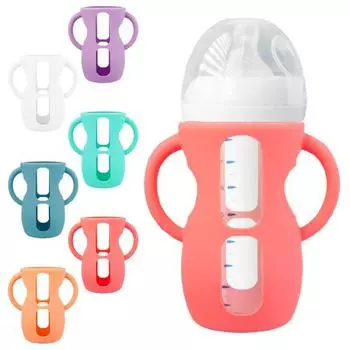 Чехол для детской бутылочки Yousheng для Philips 4/8 унций, стеклянные силиконовые ручки с удобным захватом, защищающие от падения, уменьшающие воздействие пластика, чехол для детской бутылочки 120ML светло-синий