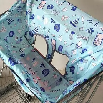 Чехол для детской тележки для покупок с мультяшным принтом, прочный, складной, водонепроницаемый, стираемый в стиральной машине, детский стульчик для кормления малышей, чехол для сиденья тележки для покупок A