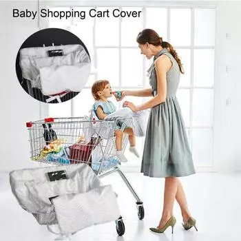 Чехол для детской тележки для покупок с сумкой для хранения, прозрачный карман для телефона, прочный, портативный, для детей и малышей