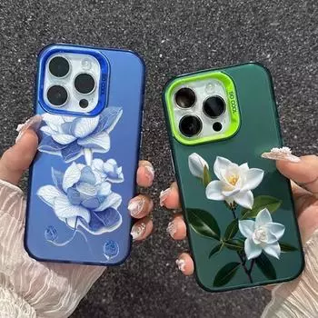 Чехол для девочек с цветами для iPhone 16 Pro Samsung A55 A35 S24 FE Xiaomi Redmi Note 13 Pro 14C Huawei Honor 200, противоударный бампер для телефона с защитой от царапин Samsung A54 5G