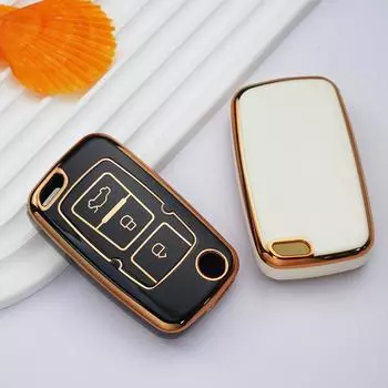 Чехол для дистанционного ключа автомобиля из ТПУ с 3 кнопками для Geely Emgrand 7 EC7 EC715 EC718 Geely Emgrand 7-RV EC7-RV EC715-RV EC718-RV, защита Key Case белый