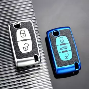 Чехол для дистанционного ключа автомобиля из ТПУ с 2/3 кнопками для Peugeot 107 207 307 308 407 607 206 4007 3008 5008 для Citroen C2 C3 C4 C5 C6 C8 2 Button Key Case красный