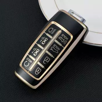 Чехол для дистанционного ключа автомобиля из ТПУ с 4 кнопками, 6 кнопками, 8 кнопок для Hyundai Genesis G80 GV70 GV80 2019 2020 2021 2022, автомобильные аксессуары, автомобильные аксессуары 4A Button Key Case белый