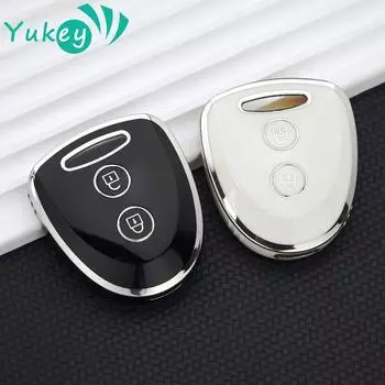 Чехол для дистанционного ключа автомобиля из ТПУ с 2 кнопками для TOYOTA Grand WIGO Avanza Daihatsu Xenia Alza Myvi Axia Perodua, защитный чехол-брелок чёрный