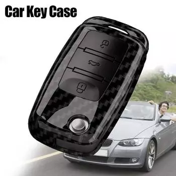 Чехол для дистанционного ключа автомобиля из углеродного волокна для VW Volkswagen/Polo/Golf/Passat/Beetle/Tiguan/Seat/Leon
