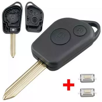 Чехол для дистанционного ключа автомобиля с 2 кнопками и 2 микропереключателями, подходит для Citroen Picasso/Xsara No Micro Switches