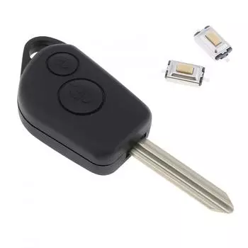 Чехол для дистанционного ключа автомобиля с 2 кнопками и 2 микропереключателями, подходит для Citroen Picasso/Xsara No Micro Switches