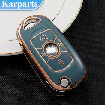Чехол для дистанционного ключа автомобиля с золотыми краями для Opel Vauxhall Astra K Corsa E для Buick VERANO ENCORE GX GL6 ENVISION 2018-2020 Fob чёрный