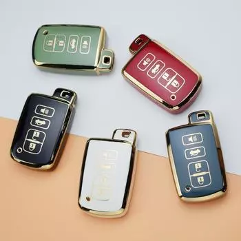 Чехол для дистанционного ключа из ТПУ, брелок с 4 кнопками для Toyota Avalon Camry Corolla RAV4 Highlander Auris CHR Land Cruiser, аксессуары Key Case белый