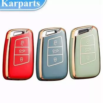 Чехол для дистанционного ключа из ТПУ для Volkswagen VW Magotan Passat B8 Golf для Skoda Superb A7 Kodiaq, защитные аксессуары зелёный