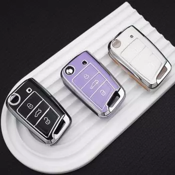 Чехол для дистанционного ключа из ТПУ для VW Volkswagen Golf 7 MK7 Tiguan MK2 для SEAT Ateca Leon FR 2 Ibiza для Skoda Octavia A7 key case белый