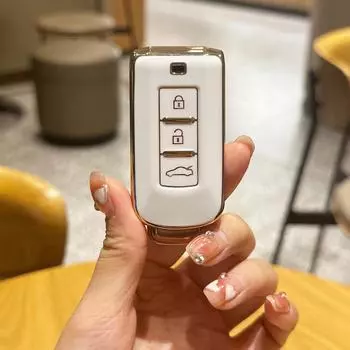 Чехол для дистанционного ключа из ТПУ для Mitsubishi Outlander ASX Pajero LANCER Sport Eclipse, 3 кнопки, умный брелок без ключа
