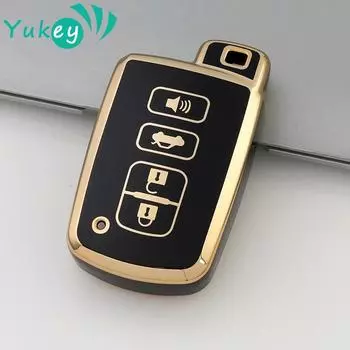 Чехол для дистанционного ключа из ТПУ для Toyota Corolla Camry RAV4 Highlander Auris CHR Avalon Land Cruiser, держатель Fob Keyless чёрный