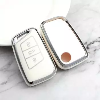 Чехол для дистанционного ключа из ТПУ для Volkswagen VW Magotan Passat B8 CC MK2 Golf для Skoda Superb A7 Kodiaq, аксессуары key case белый
