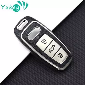 Чехол для дистанционного ключа из ТПУ для A6 A7 A8 E-tron Q5 Q8 C8 D5, защитный брелок, автомобильные аксессуары серебряный