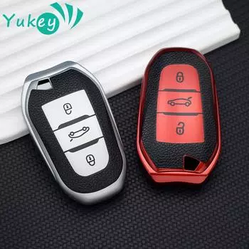 Чехол для дистанционного ключа из ТПУ кожи для Peugeot 2008 3008 4008 5008 308 408 508 Citroen C1 C2 C4 C6 C3-XR Picasso Grand DS3 DS5 красный