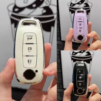 Чехол для дистанционного ключа из ТПУ с 3 и 4 кнопками для Nissan X-trail T33 Qashqai 2022 J12 Ariya Altima Teana 2022 2023 2023 Juke, автомобильные аксессуары 3A Button Key Case белый
