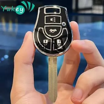 Чехол для дистанционного ключа из ТПУ с 4 кнопками, брелок, чехол, держатель для кожи для Nissan Note Micra Juke Qashqai Tiida X-Trail Cube NV200 чёрный