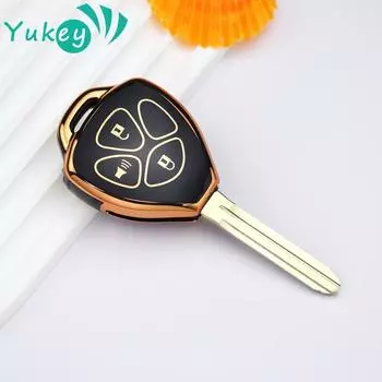 Чехол для дистанционного ключа из ТПУ с 3 кнопками для Toyota Camry RAV4 Crown Avalon Corolla Reiz Venza Matrix Yaris, сумка, аксессуары чёрный