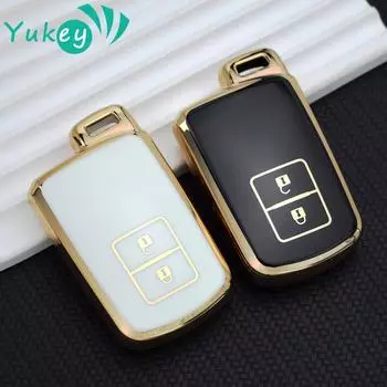 Чехол для дистанционного ключа из ТПУ с 2 кнопками для Toyota Auris Camry RAV4 Avalon Yaris Verso 2012 2013 2014 2015 2016 2017 2018 чёрный