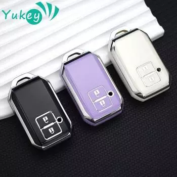 Чехол для дистанционного ключа из ТПУ с 2 кнопками, чехол для автомобильного ключа для Suzuki Ertiga Swift 2017 Wagon R, японский монопольный тип 3C, защита чёрный