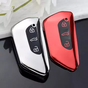 Чехол для дистанционного ключа из ТПУ с 3 кнопками для VW Volkswagen Golf 8 MK8 2020, для Skoda Octavia, для Seat Protecotr, аксессуары без ключа key case красный