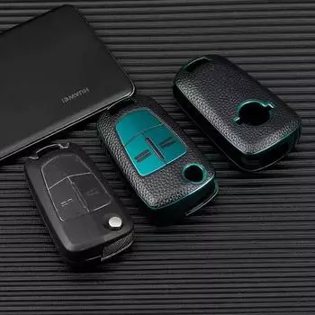 Чехол для дистанционного ключа из ТПУ с кожаным узором, чехол-брелок для Opel Vauxhall Corsa Astra Vectra Signum, складной чехол для дистанционного ключа от автомобиля красный