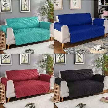 Чехол для дивана 1/2/3 местный, однотонный, коврик с защитой от царапин от кошек, чехол для кресла, нескользящий, непромокаемый, клетчатый, протектор для дивана S(55-196cm)