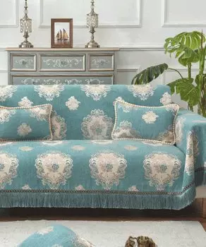 Чехол для дивана Aimoha, многослойный ковер, антикварный ковер, многослойный коврик, корейское внутреннее одеяло 204 x 186, плед (синий) синий