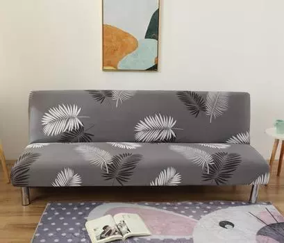 Чехол для дивана без подлокотников, чехол-футон, растягивающийся спандекс, раскладной диван-кровать без подлокотников, защитная накладка для мебели, моющийся чехол для дивана без подлокотников L160-190X D60X H60cm