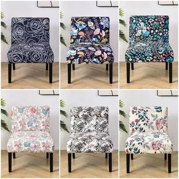 Чехол для дивана без рукавов с цветочным принтом, эластичный чехол для стула из спандекса, современный стиль, защита для стула с акцентом для столовой, дома