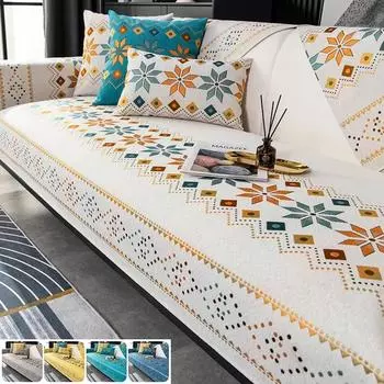 Чехол для дивана Bohemia, противоскользящий, из шенилла, для диванов, подушек, чехлы для гостиной, универсальный защитный чехол для дивана, домашний декор 70x70