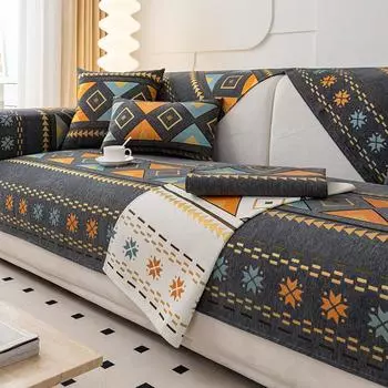 Чехол для дивана Bohemian, универсальный нескользящий коврик для дивана, устойчивый к царапинам, подходит для домашних животных, защитный чехол, 1, 2, 3, 4 л 70X70cm 28X28in