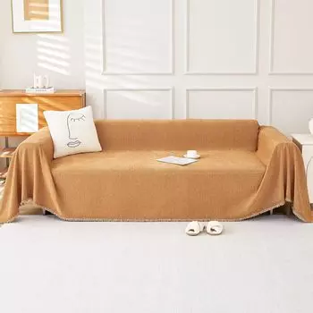 Чехол для дивана Boho Чехол для дивана Гостиная Мягкий чехол для домашнего животного с кисточками Моющиеся чехлы для дивана Синель Защитное одеяло Стильный 180x130cm темно-зеленого