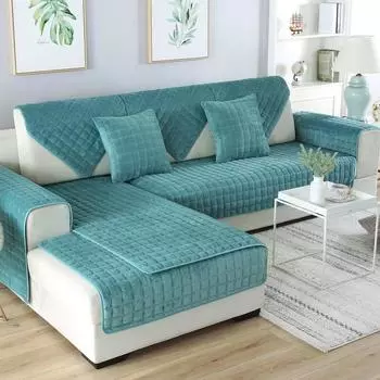 Чехол для дивана, чехол для секционного дивана с подушками, моющийся бархатный чехол для дивана, противоскользящий чехол для дивана Г-образной формы для собак, домашних кошек 70*70cm