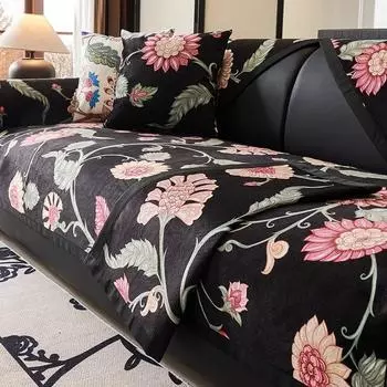 Чехол для дивана Crystal Velvet, американский винтажный коврик для дивана, жаккардовая спинка дивана, нескользящая легкая роскошная наволочка для дивана, полотенце 70x70cm 1pcs