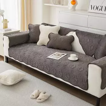 Чехол для дивана Crystal Velvet, плюшевые жаккардовые чехлы для диванов в гостиную, современные нескользящие чехлы для угловых диванов, полотенец для диванов 30x50cm pillowcase темно-серого