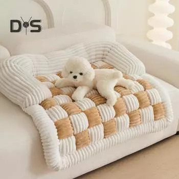 Чехол для дивана для домашних животных, плюшевый коврик для кровати для собак, чехол для дивана, моющийся коврик для сна для собак, одеяло для домашних животных, защитная мебель для собак и кошек розовый