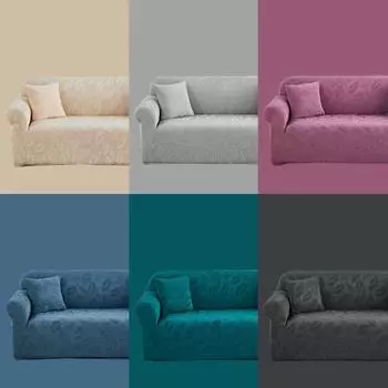 Чехол для дивана для гостиной, однотонный эластичный комбинированный полный комплект, толстые жаккардовые чехлы для диванов, защитная мебель для общей мебели S 1seater 90-140cm фиолетовый