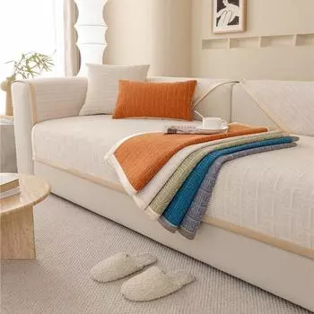 Чехол для дивана для гостиной, универсальный нескользящий клетчатый чехол для дивана, мягкий, приятный для кожи, высококачественный чехол для мебельной подушки, ткань на заказ 70x70cm 1pcs синий