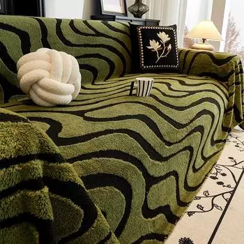 Чехол для дивана для пикника и кемпинга Shu Velveteen Funda Sofa Wavy Grain Чехлы для дивана Коврик Плед Одеяло Весна Зима 180x130